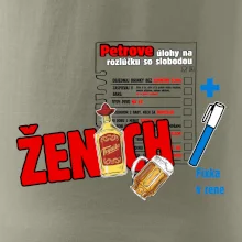 Tričko na rozlúčku s úlohami na chrbte + nápis ženích
