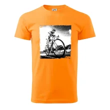 Cyklista čiernobiela cesta