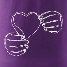 Ruka držiaca srdce jedným ťahom