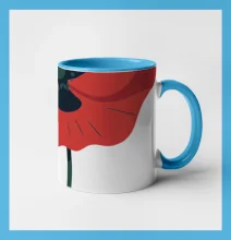 Vlčí mak kreslený na prsníku