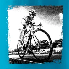 Cyklista čiernobiela cesta Cyklista čiernobiela cesta