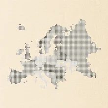 Mapa Európy - srdce v Ukrajine