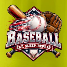 Baseballová pálka s rukavicou eat sleep repeat