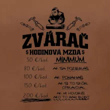 Hodinová mzda zvárač