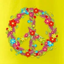 Peace symbol červené kvety