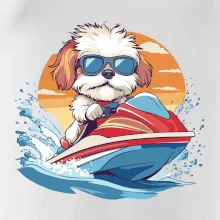 Bišónik na vodnom skútri