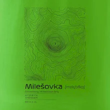 Milešovka - vrstevnice v obdĺžniku