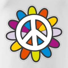 Peace symbol s kreslenou kvetinou