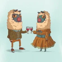 Alpaky s vínom pár