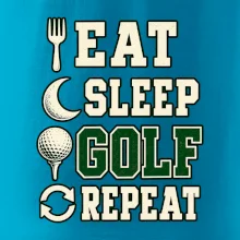 Eat sleep golf repeat typografie