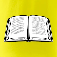 Kniha čiernobiela otvorená s textom