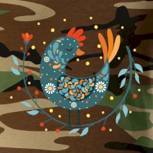 Folklór - sliepky s margarétkami