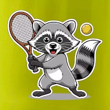 Mýval hrá tenis kreslený