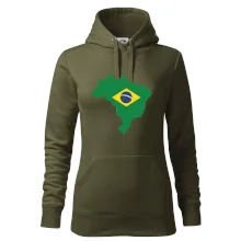 Brazília vlajka v mape