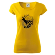 Jeleň v lese krivky