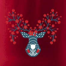 Folklór - jeleň s červenými plodmi