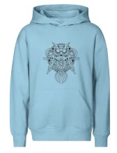 Steampunk sova čiernobiela