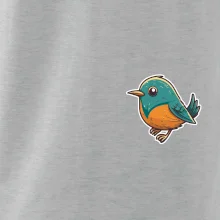 Vtáčik kreslený na prsníku