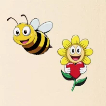 Parové tričko - Včela a kvetina