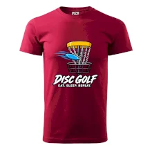 Discgolfový kôš s letiacim diskom eat sleep repeat