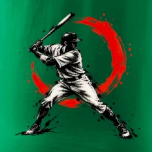 Baseballový pálkař japonská tušová malba