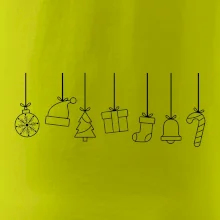 Rodinné vianočné tričká - Vianočné ozdoby na povrázku