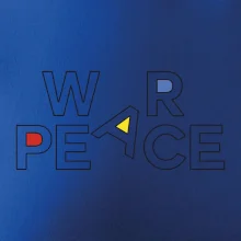 War, peace - farebný nápis