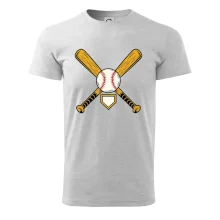 Zkřížené baseballové pálky a míček