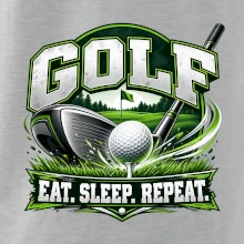 Golfová palica s loptičkou eat sleep repeat