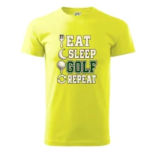 Eat sleep golf repeat typografie