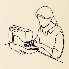 Krajčírka a šijací stroj jedným ťahom