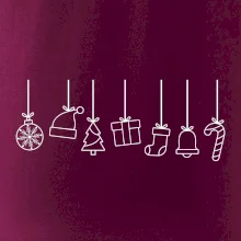 Rodinné vianočné tričká - Vianočné ozdoby na povrázku