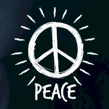 Peace symbol čiernobiely