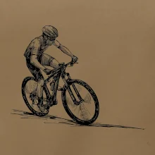 MTB kreslený cyklista