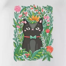 Mačka s kvetmi maľované