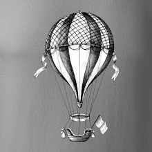 Teplovzdušný balón kreslený