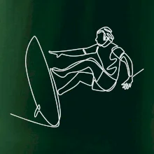 Surfer na vlne jedným ťahom