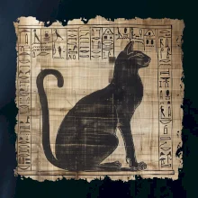 Egyptské hieroglyfy mačka