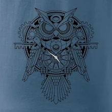 Steampunk sova čiernobiela