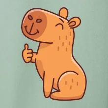 Kapybara s palcom hore