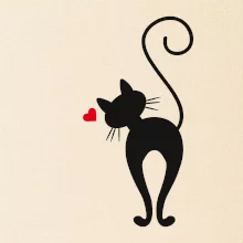 Zamilovaná mačka zozadu Zamilovaná mačka zozadu