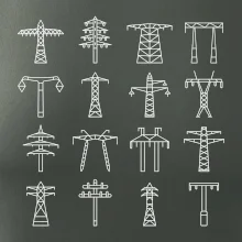 Typy stožiarov vysokého napätia