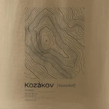 Kozákov - vrstevnice v obdĺžniku