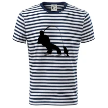 Rybár ťahajúce rybu