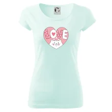 Mačka love - ružové srdce