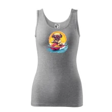 Mops na vodnom skútri