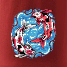 Yin & Yang Koi kapor - červený