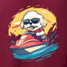 Lhasa Apso na vodnom skútri