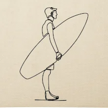 Surfer stojaci jedným ťahom