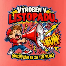 Vyroben v listopadu hlučný kluk s červeným megafonem